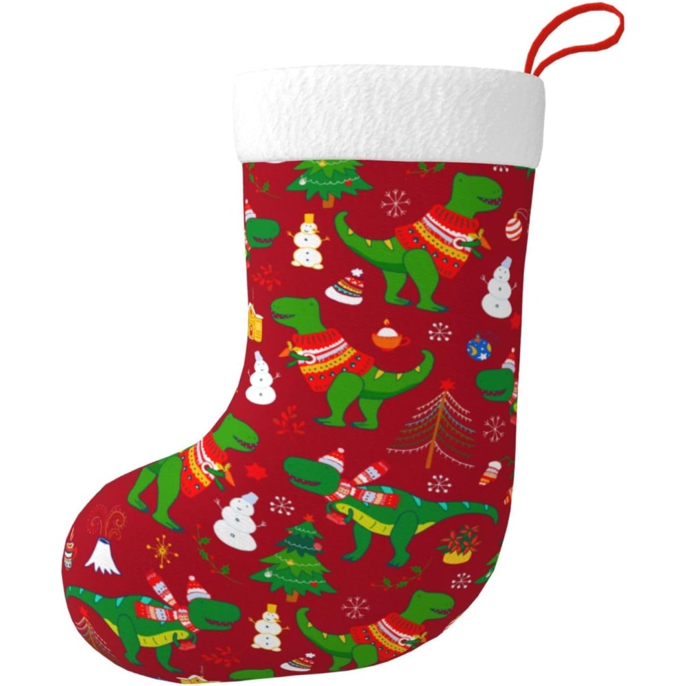 Christmas Stocking Hanging - Nette Weihnachten Dinosaurier Weihnachten Strümpfe Kamin