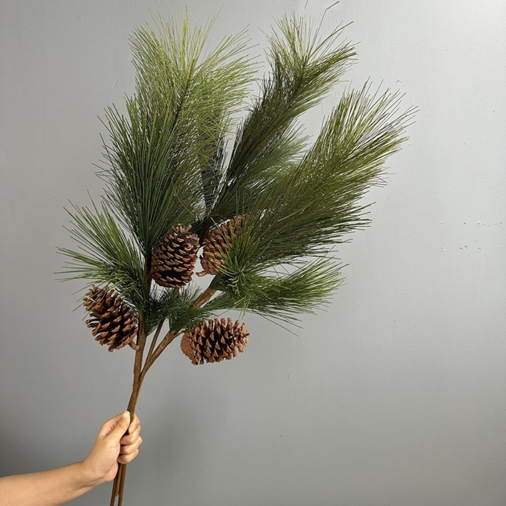 Christmas Tree Artificial - Realistischer Künstlicher Kiefernzweig mit Tannenzapfen Chinesischer