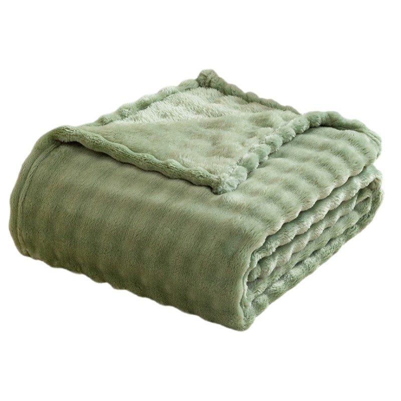 Christmas Throw Blanket - Salbeigrüne Blasen-Fleecedecke für Couch, superweiche, gemütliche,