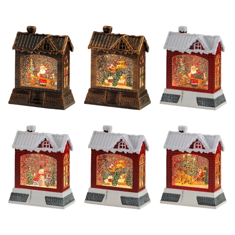Snow Globe Musical - Weihnachts-Schneekugeln, batteriebetrieben und USB-Stromversorgung, glitzernde Spieluhr,