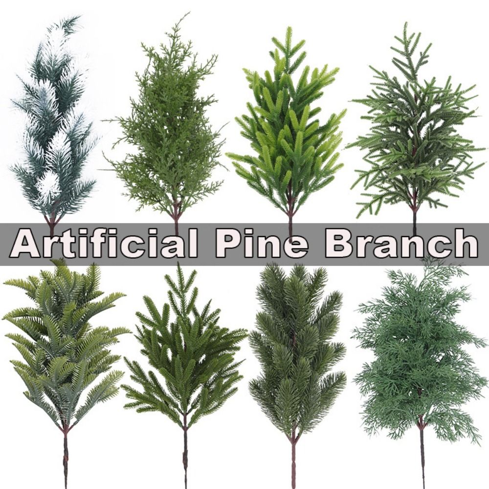 Christmas Wreath Fake - Grüner künstlicher Kiefernzweig, Weihnachtsbaum, DIY-Kranz, gefälschte