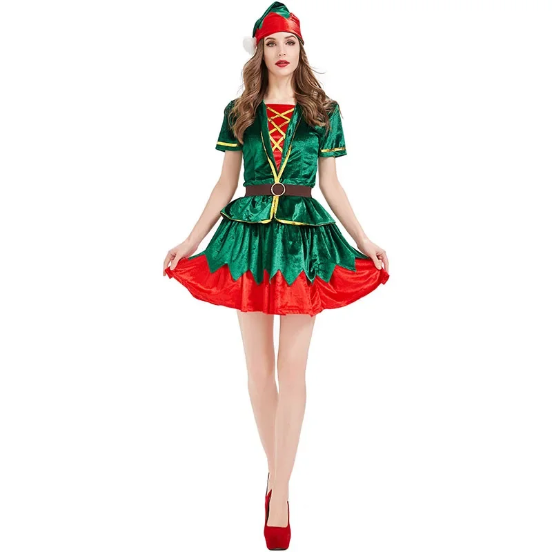 Elf Costume Christmas - Frauen Weihnachten Grüne Elfe Kostüm Weihnachtsmann