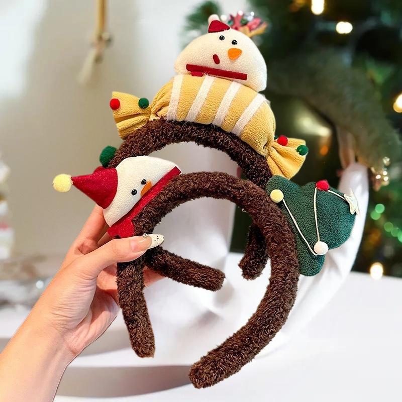 Reindeer Antlers Headband - Plüsch-Haarreifen mit Rentiergeweih für Mädchen, Weihnachtsfeier,