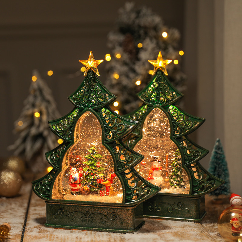 Snow Globe Musical - Weihnachtsbaum-Schneekugel, Spieluhr, animierte Schneefall-Ornament, musikalisches Geschenk
