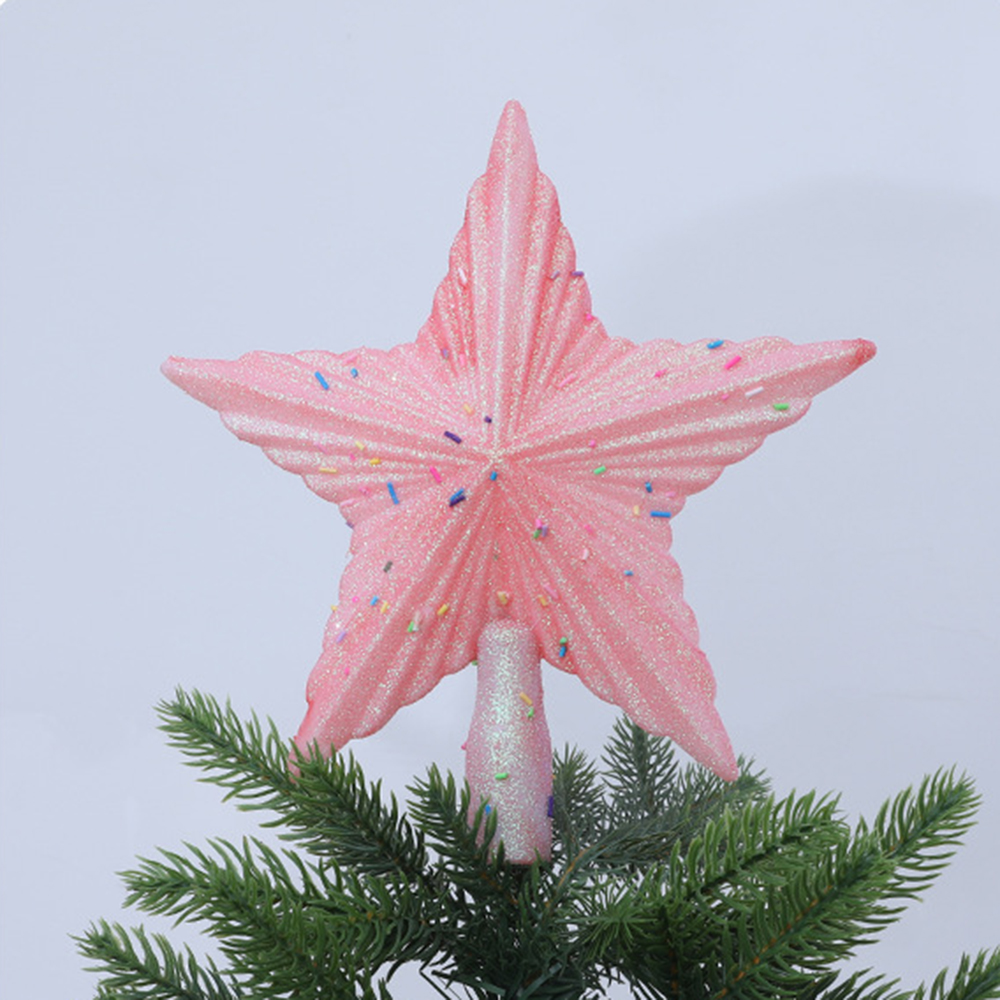 Star Tree Topper - Weihnachtsbaum Top Stern Ornament Rosa Weiß