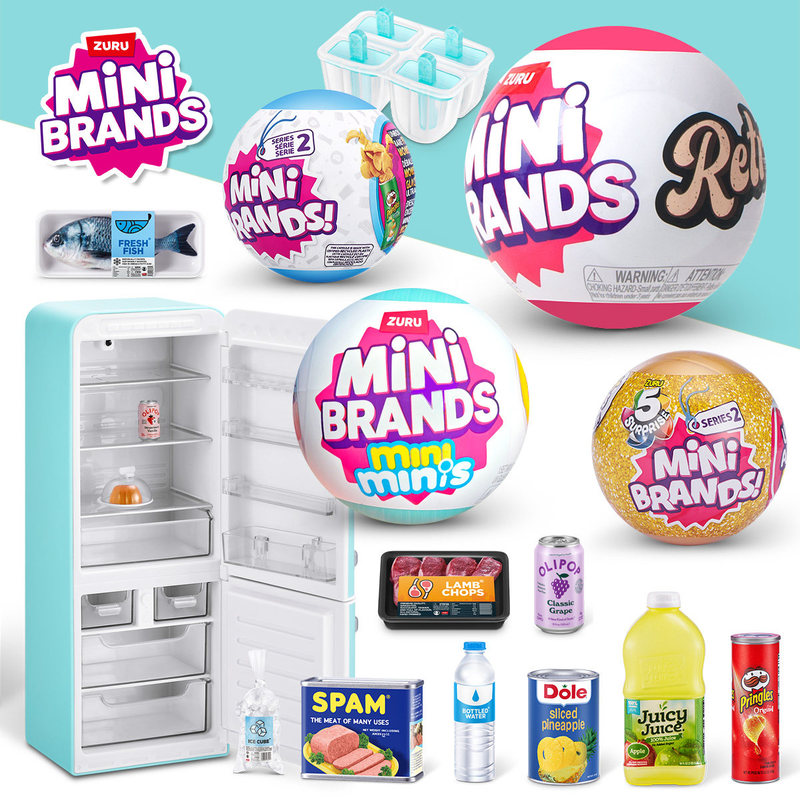 Ornament Ball Set - ZURU MINI BRANDS Realistisches Miniatur-Kühlschrank-Lebensmittelset Spielzeugball