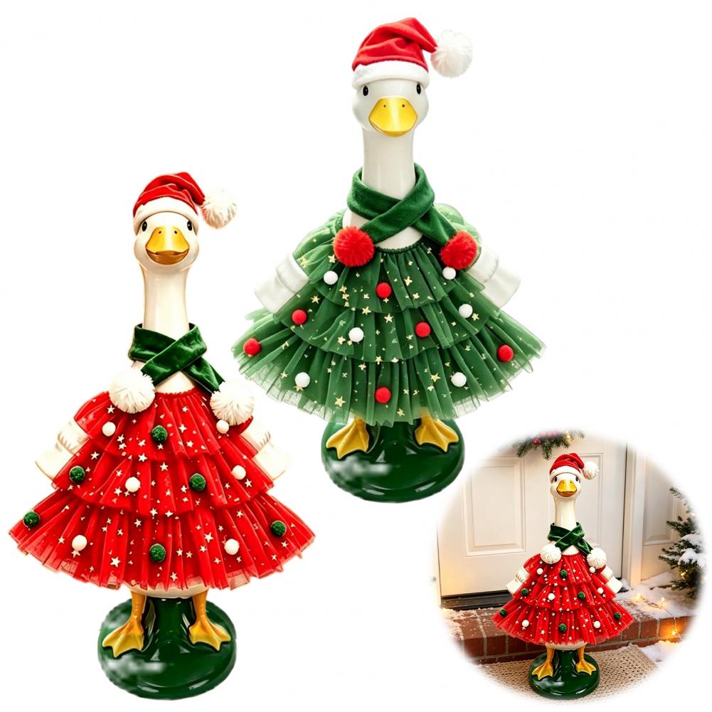 Santa Hat Plush - Weihnachts-Gänsenkostüm für die Veranda, Weihnachtsmannkleid mit