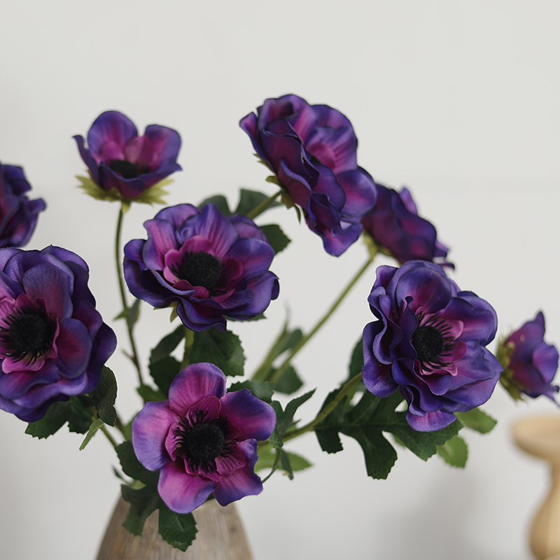 Christmas Wreath Fake - Neue 3-köpfe Anemone gefälschte Blumen Seide