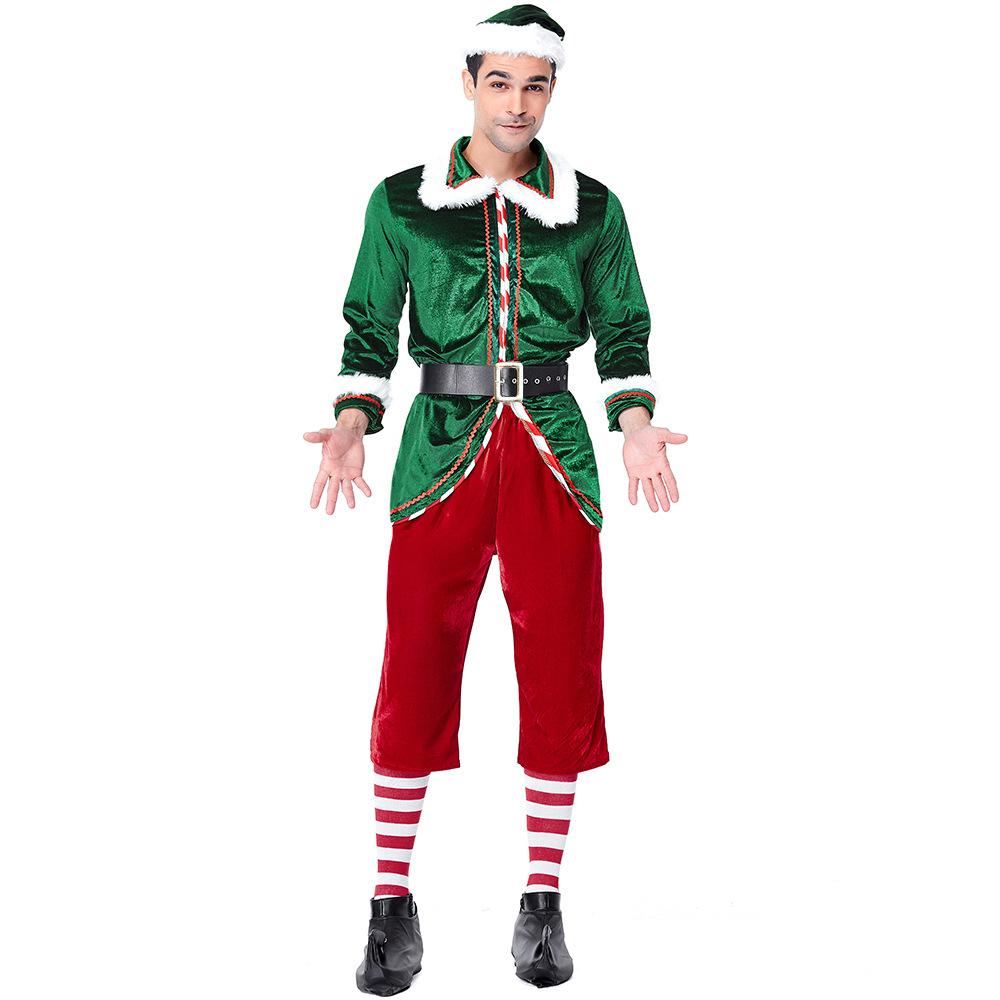 Elf Costume Christmas - Weihnachtsmann-Kostüm für Damen und Herren, Weihnachtselfen-Kleid,
