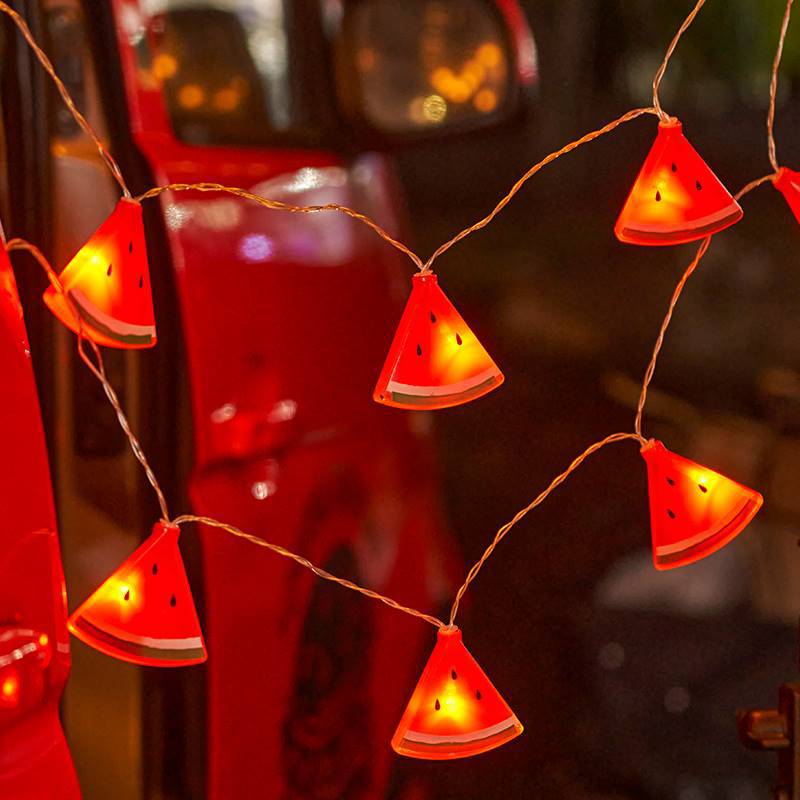 Led Fairy String Lights - Wassermelonen-LED-Lichterkette Warmweiße Feenlichter Batteriebetriebene Dekorative Beleuchtung