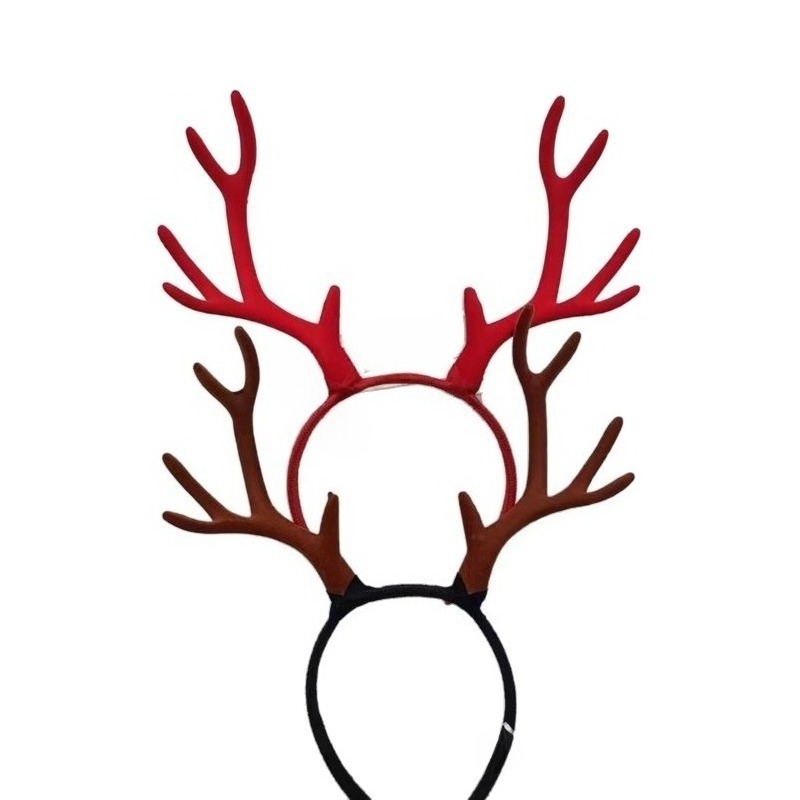 Reindeer Antlers Headband - 10 Paar 17cm Beflockte Rentier-Geweih-Haarreifen Weihnachts-Elchhorn-Haarreifen