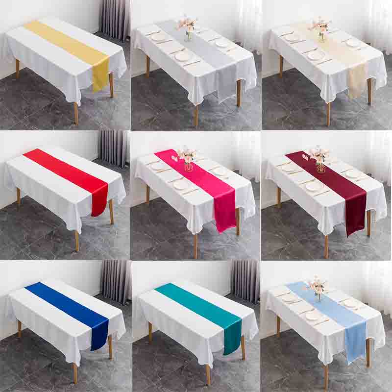 Christmas Table Runner - 12 x 108 Zoll Satin-Hochzeits-Tischläufer für