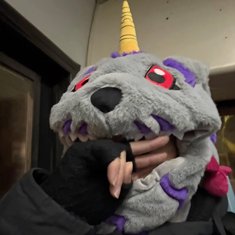 Santa Hat Plush - Animation Digimon Adventure Gabumon Plüschmütze Schal