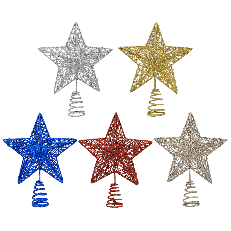 Star Tree Topper - 1pc Gold/Silber/Rot/Blau Glitter Weihnachten Baum Topper