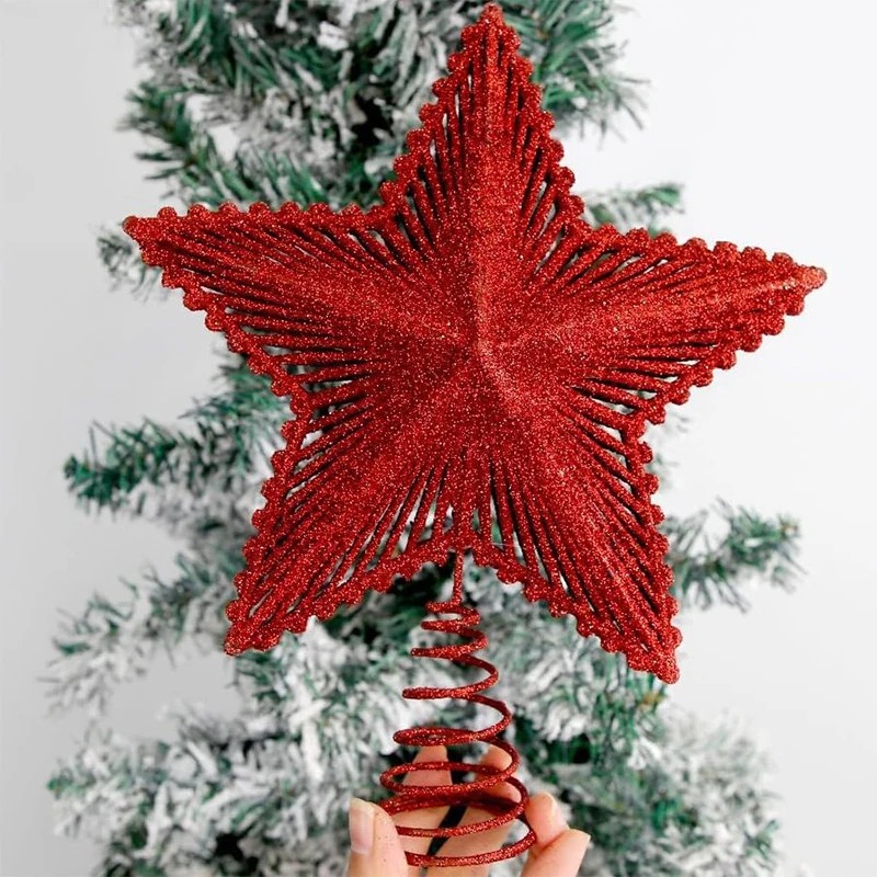 25 cm Rot Glitter Weihnachtsba – Star Tree Topper Bewertung und Preis