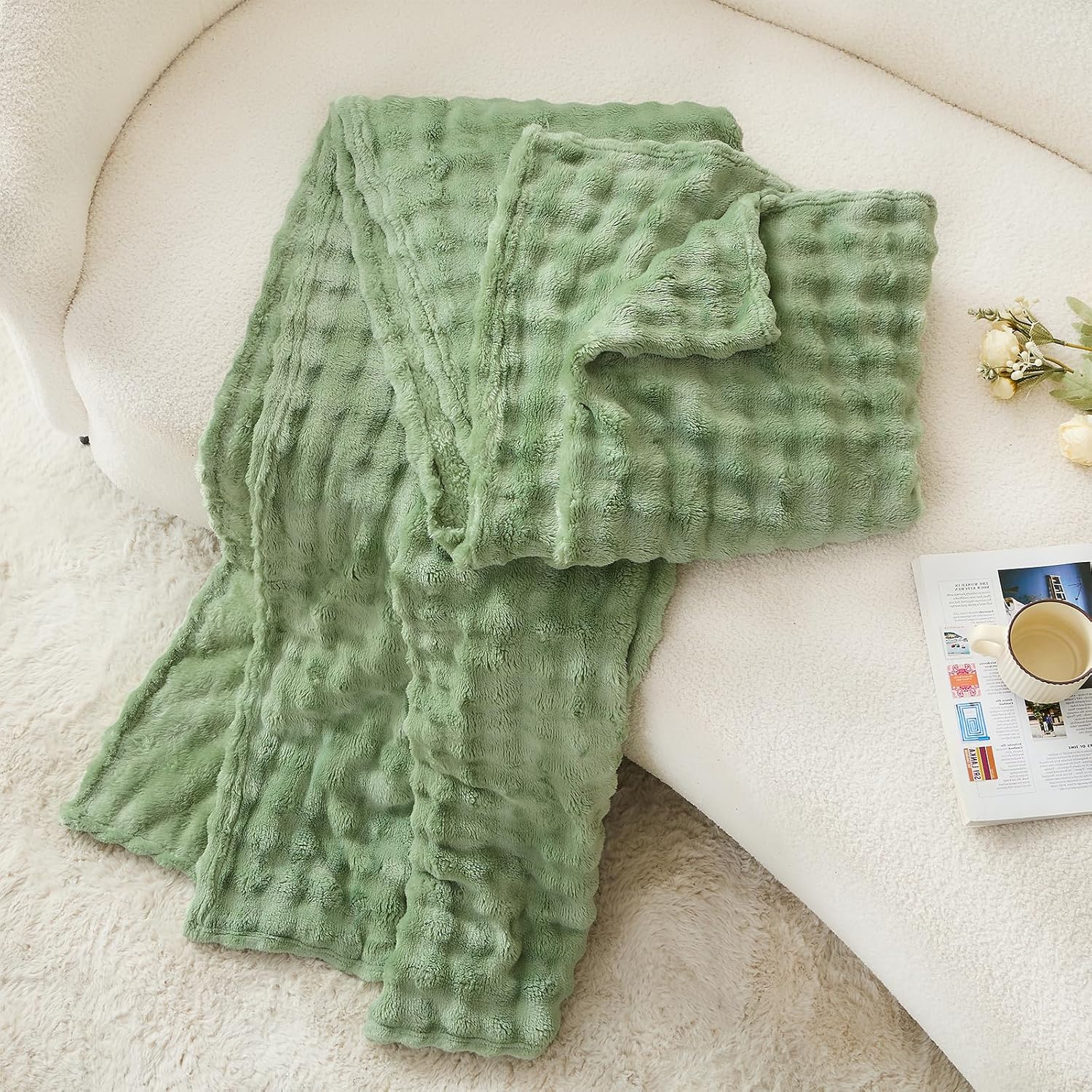 Salbeigrüne Blasen-Fleecedecke – Christmas Throw Blanket Bewertung und Preis
