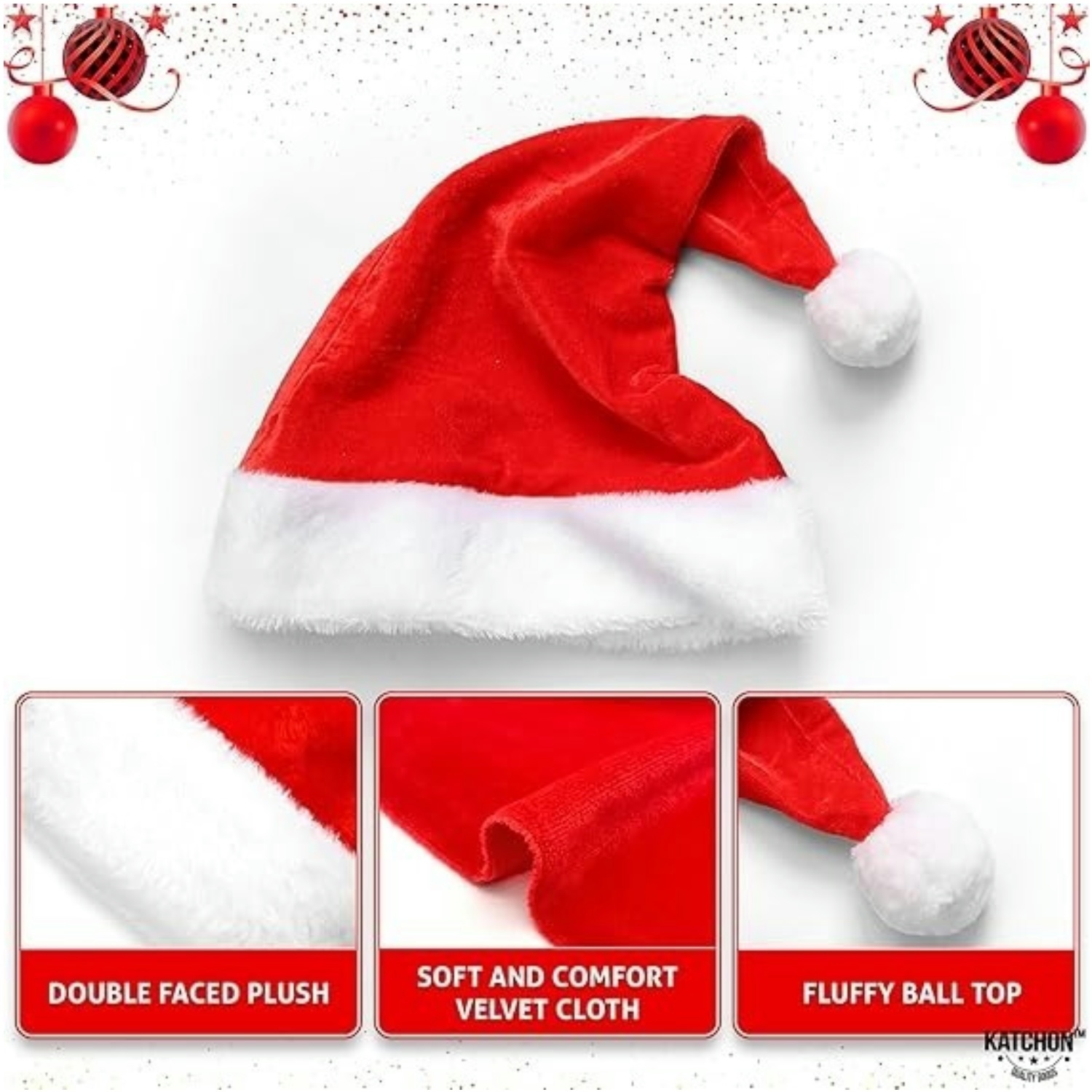 Flauschiges rotes Weihnachtsma – Santa Hat Plush Bewertung und Preis
