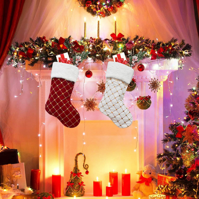 Weihnachtsstrumpf, weiches Kun – Christmas Stocking Hanging Bewertung und Preis