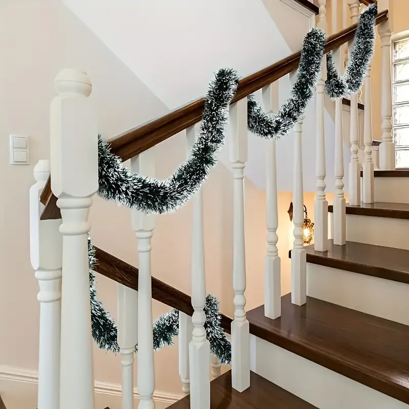 Grün-weiße Schneeglitzer-Girla – Tinsel Garland Decoration Bewertung und Preis
