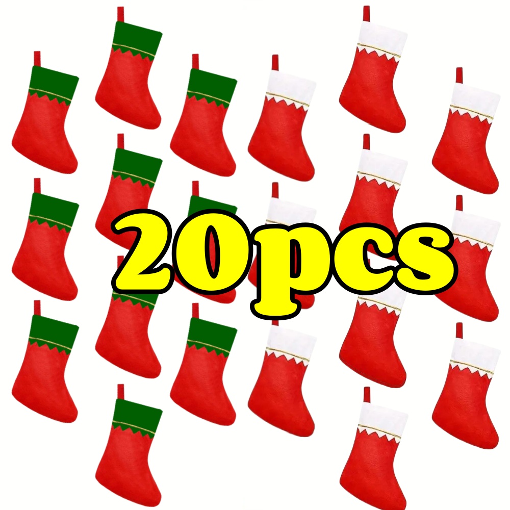 12 Stück rote Weihnachtsstrümp – Christmas Stocking Hanging Bewertung und Preis