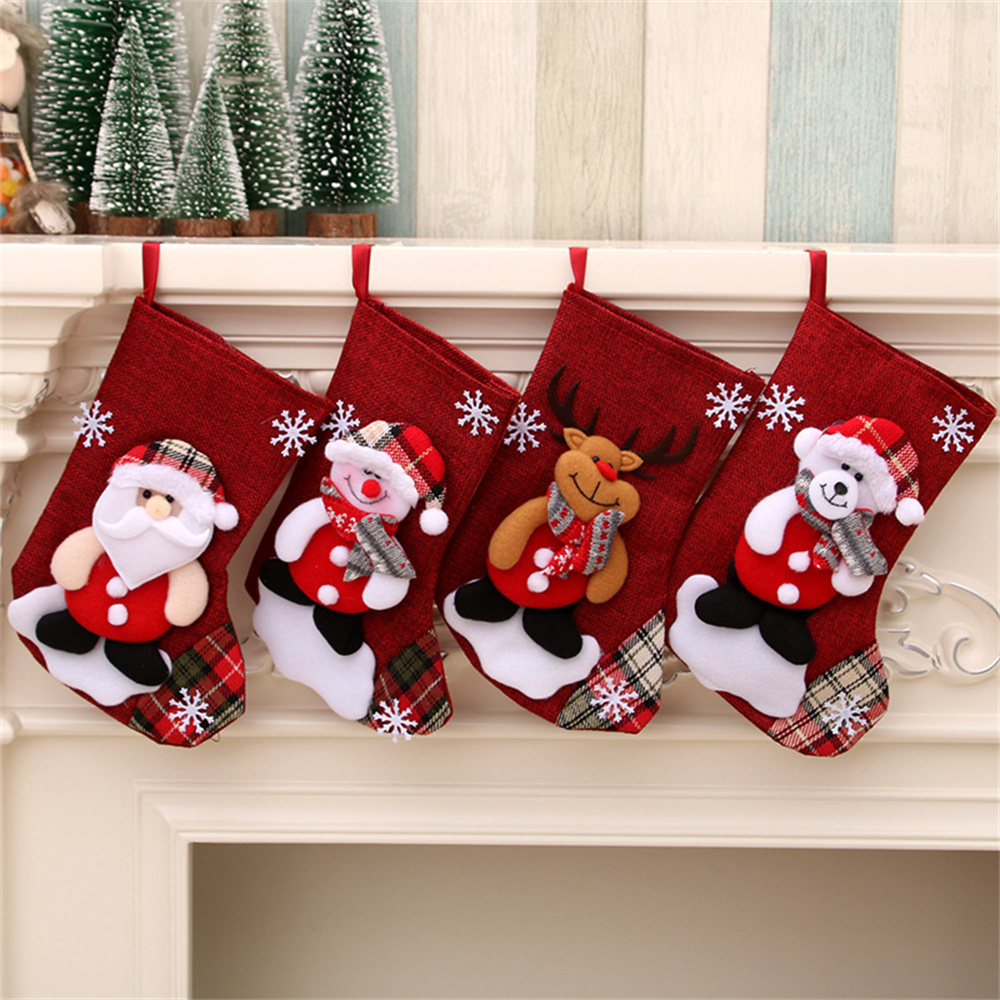Leinen-Weihnachtsstrümpfe, Ges – Christmas Stocking Hanging Bewertung und Preis