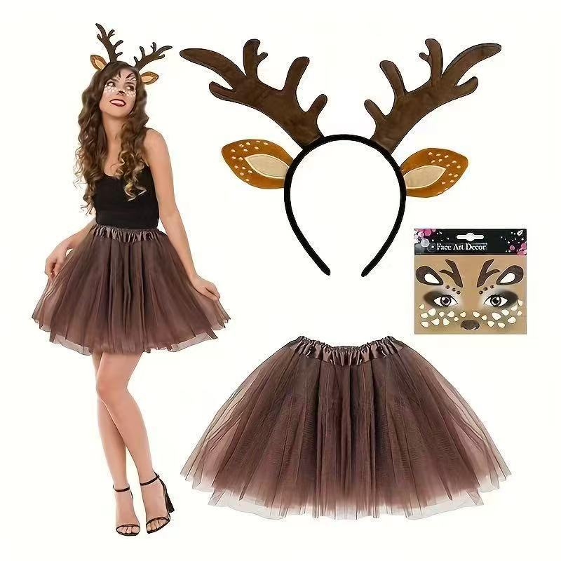 Rentier-Kostüm-Set mit Geweih- – Reindeer Antlers Headband Bewertung und Preis