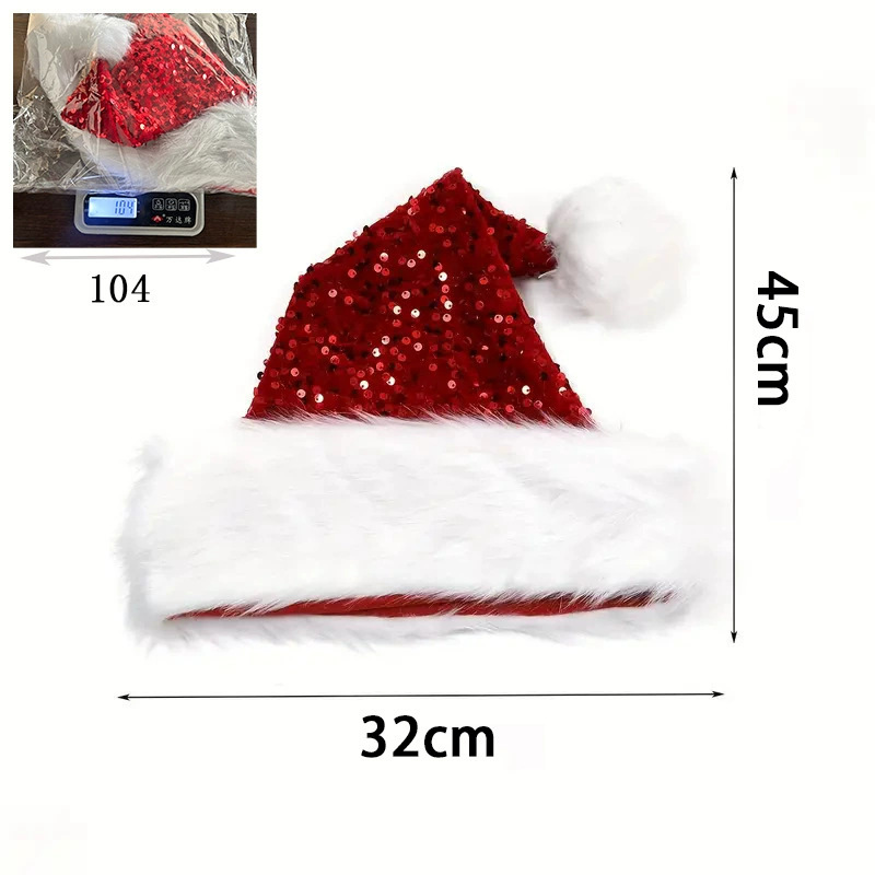 Weihnachtsmütze mit Pailletten – Santa Hat Plush Bewertung und Preis