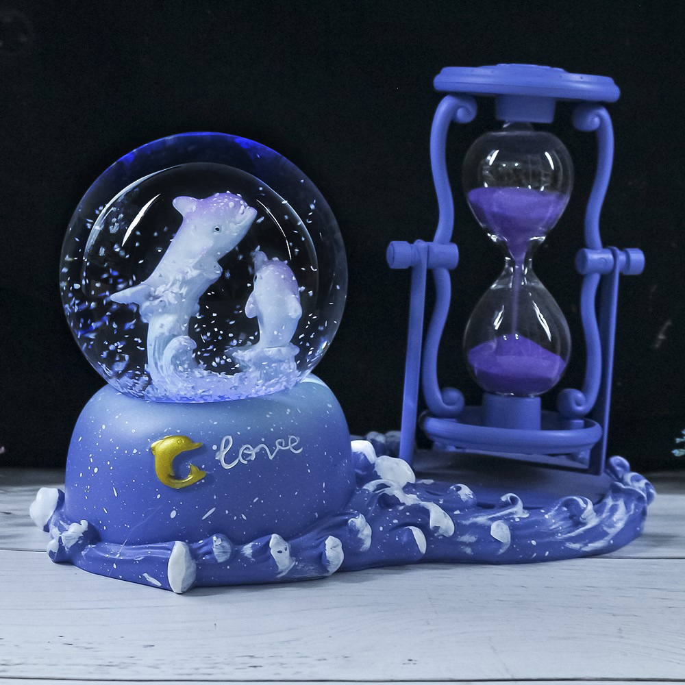 Delfin-Sanduhr-Timer Kristallk – Snow Globe Musical Bewertung und Preis