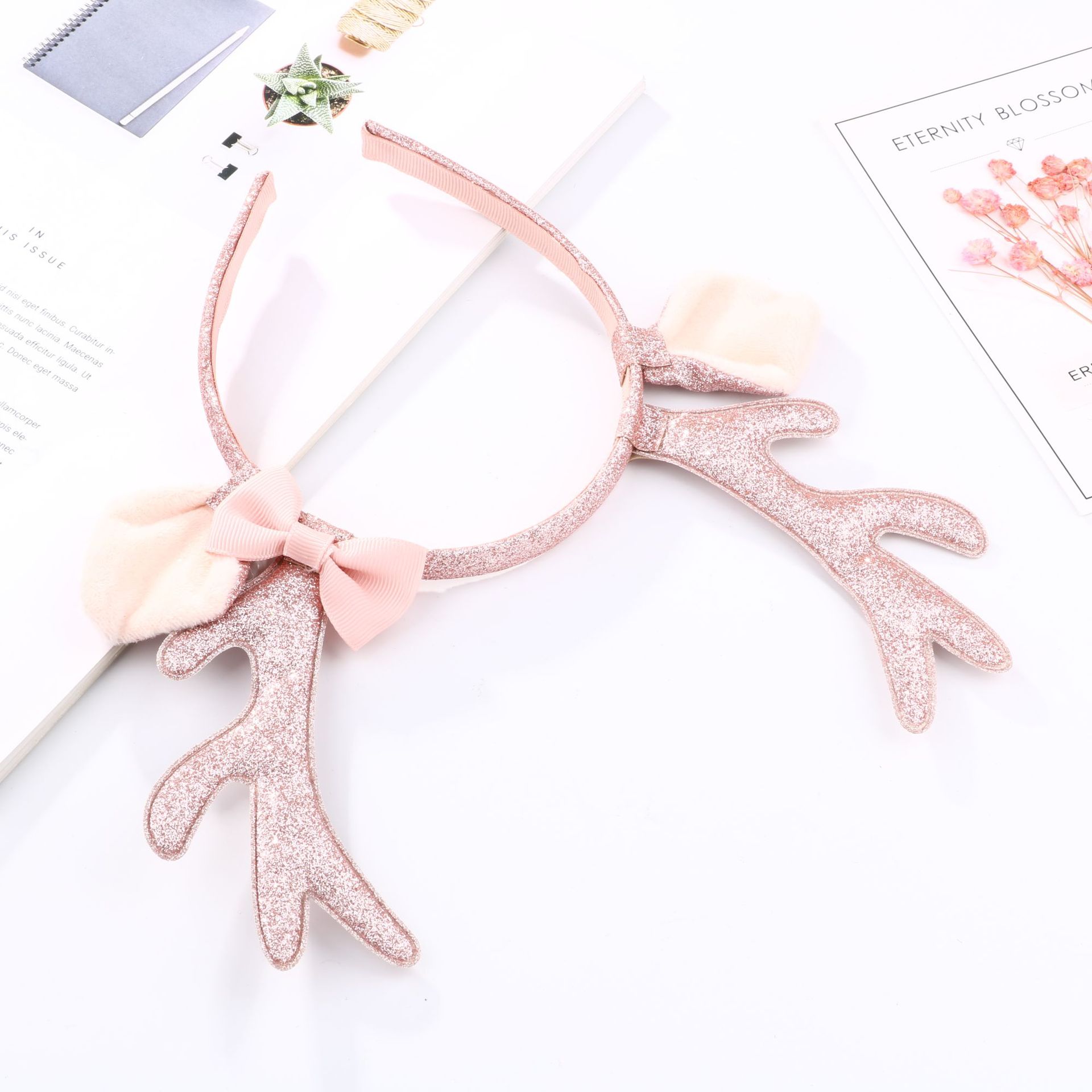 Niedliches Rosa Glitzer-Rentie – Reindeer Antlers Headband Bewertung und Preis