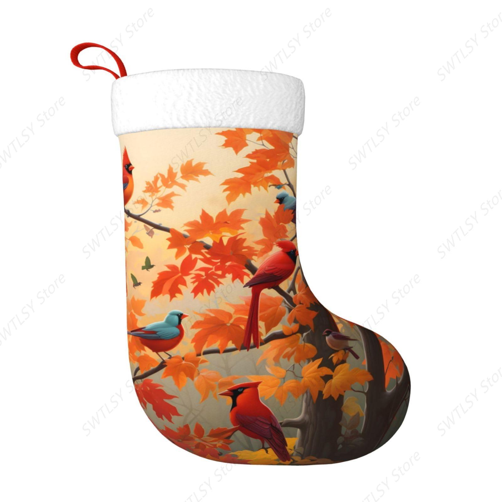 Herbstliche Kardinalvögel und  – Christmas Stocking Hanging Bewertung und Preis