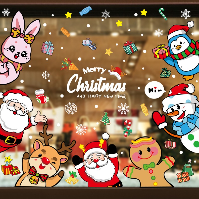 2025 Weihnachten dekorative Gl – Snowflake Window Decal Bewertung und Preis